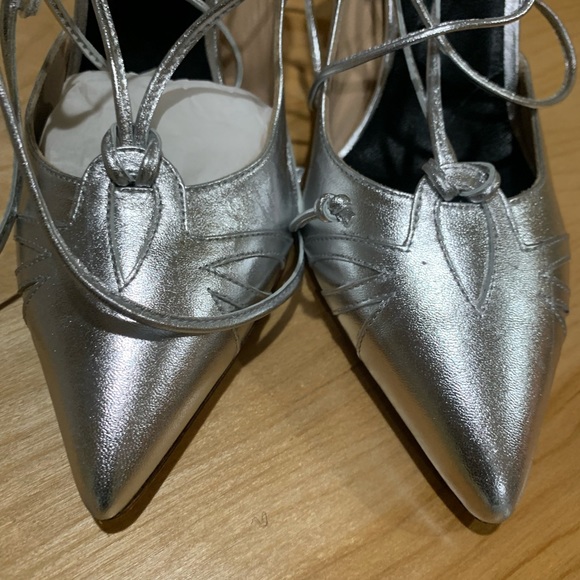 Laced Up OYSBY London Heels - Velvet and Italian Leather (NWOT) - Picture 2 of 13